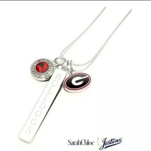 JOSTENS University of Georgia UGA Sterling Silver 3 Charm Necklace